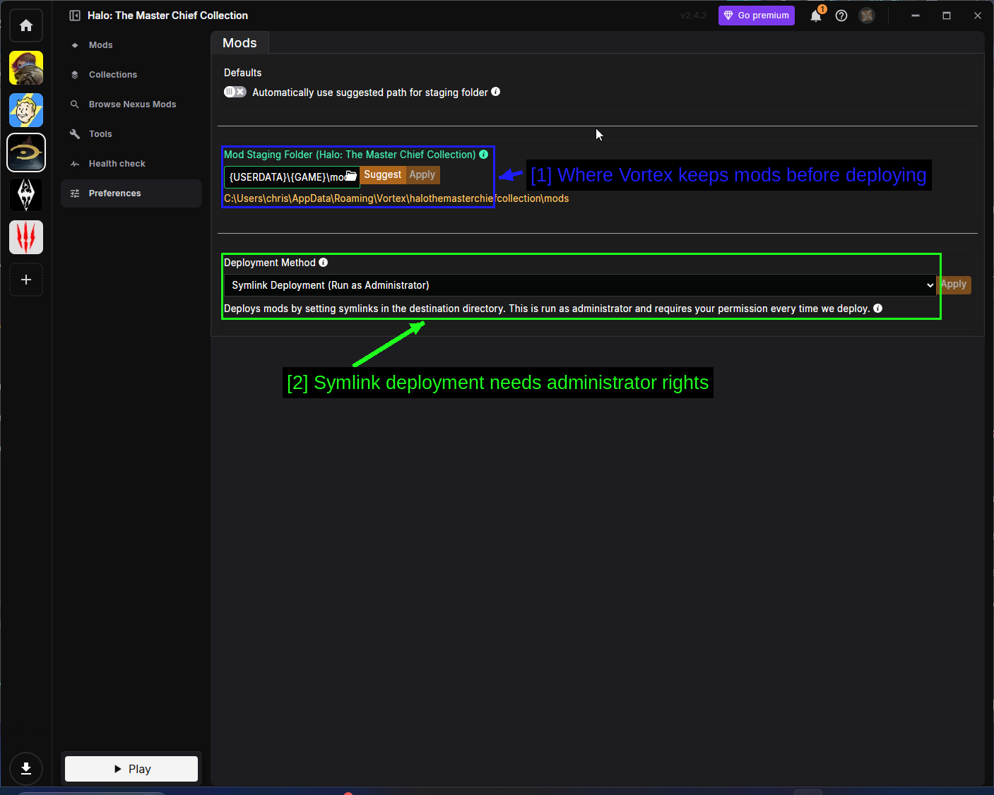 Preferencias de Vortex para MCC