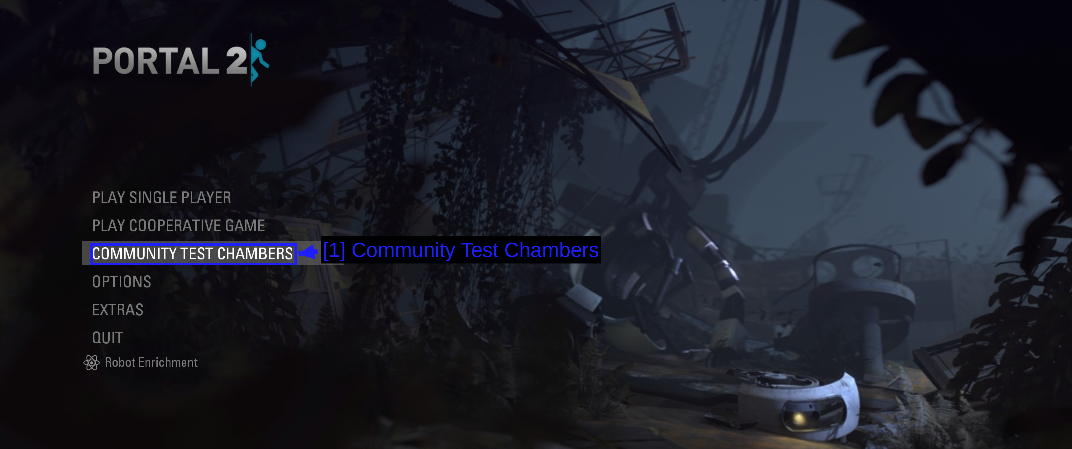 Das Hauptmenü von Portal 2