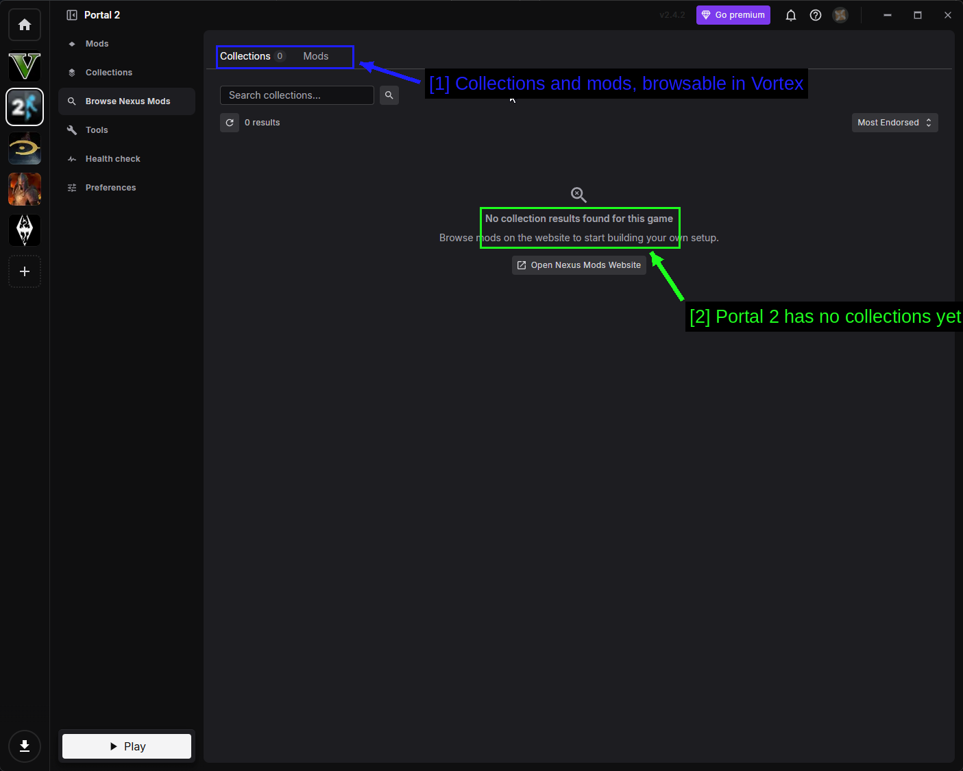 Nexus Mods innerhalb von Vortex durchsuchen