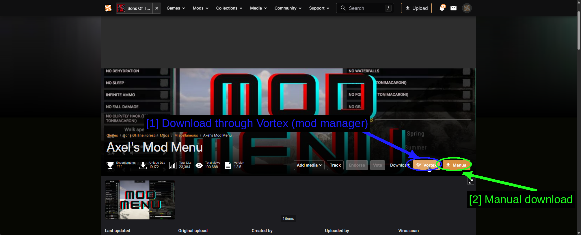 Nexus Mods 上的 Axel's Mod Menu