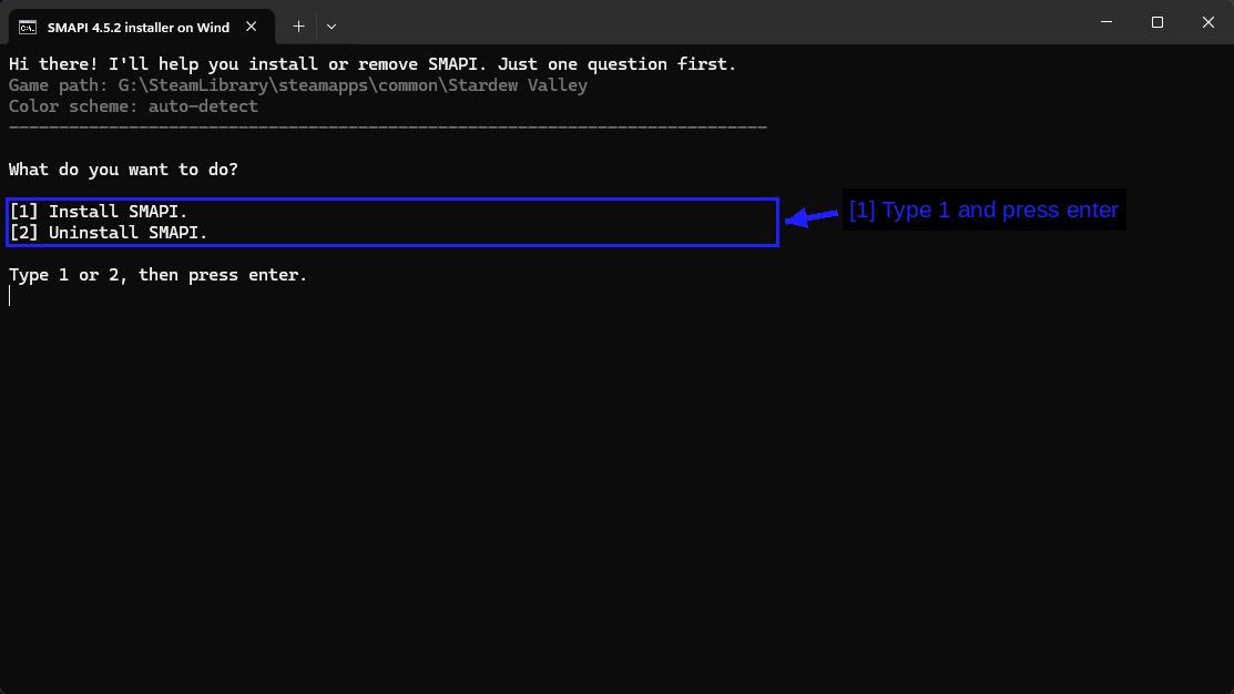SMAPI Asking Install Or Uninstall