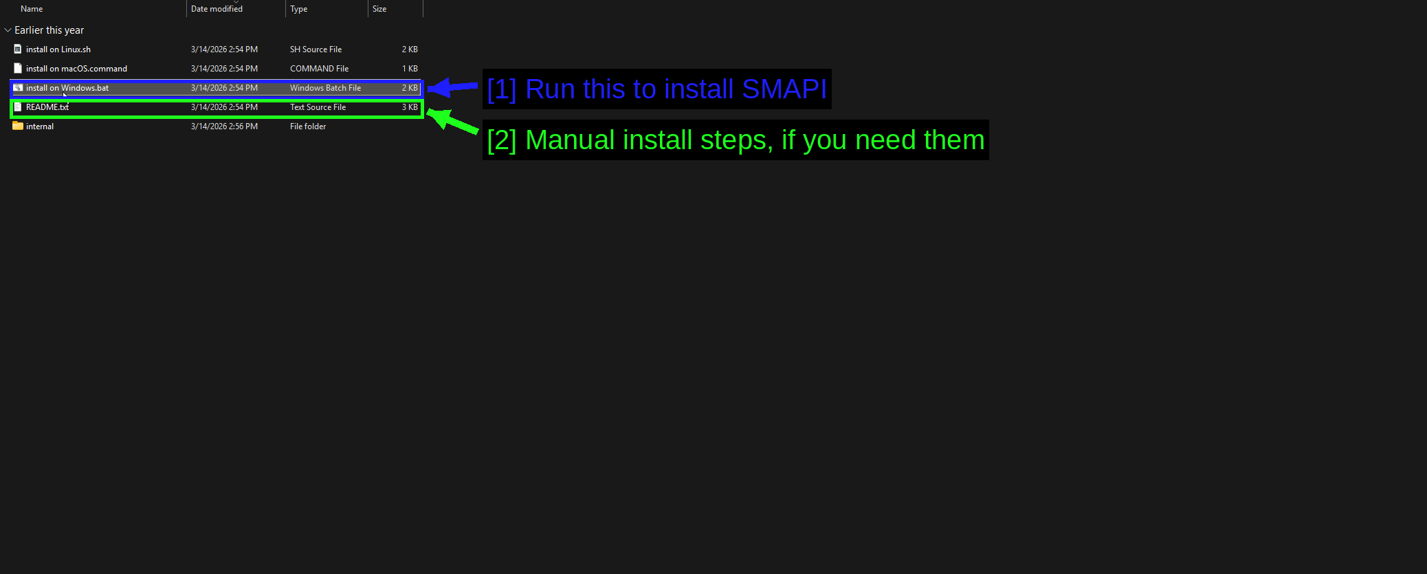 The SMAPI Installer Folder