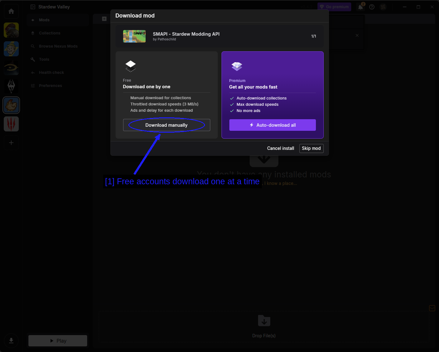 Vortex's Download Dialog