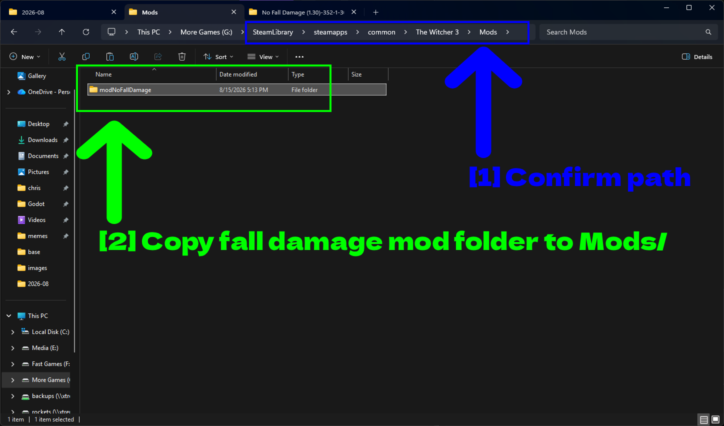 Dossier Du Mod Copié Dans Le Dossier Mods
