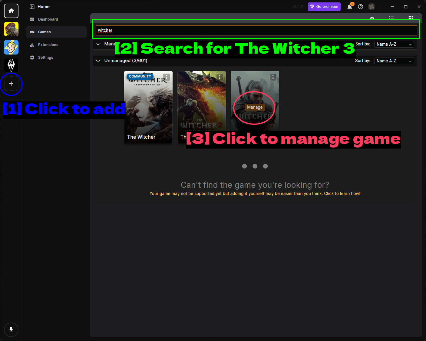 Gérer The Witcher 3 Dans Vortex