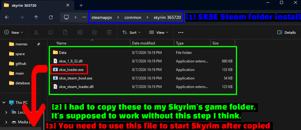 SKSE Steam Folder
