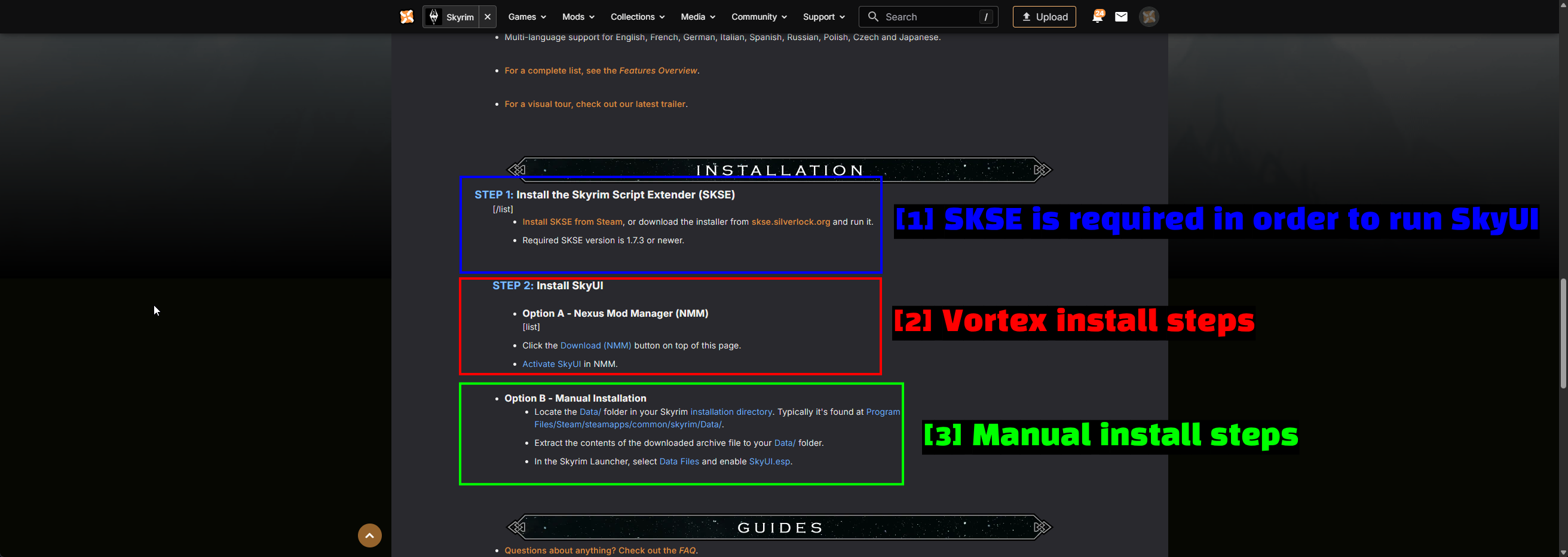 SkyUI Author Installation Notes