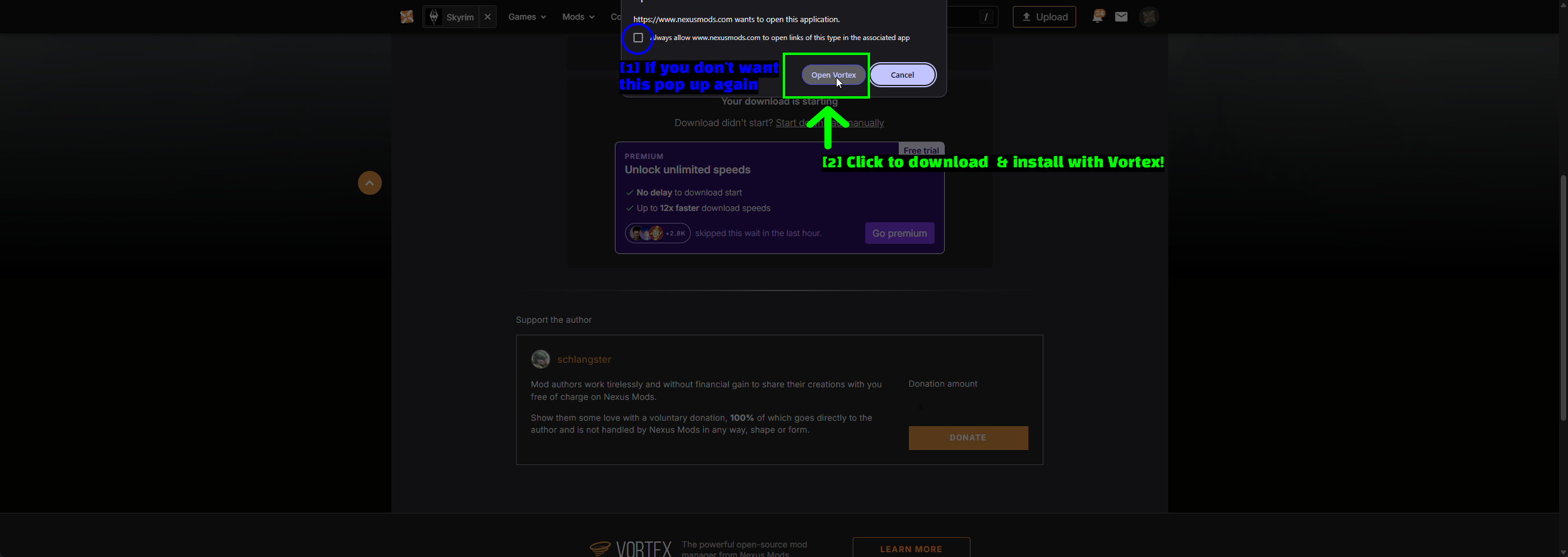 Opening Vortex From The Browser