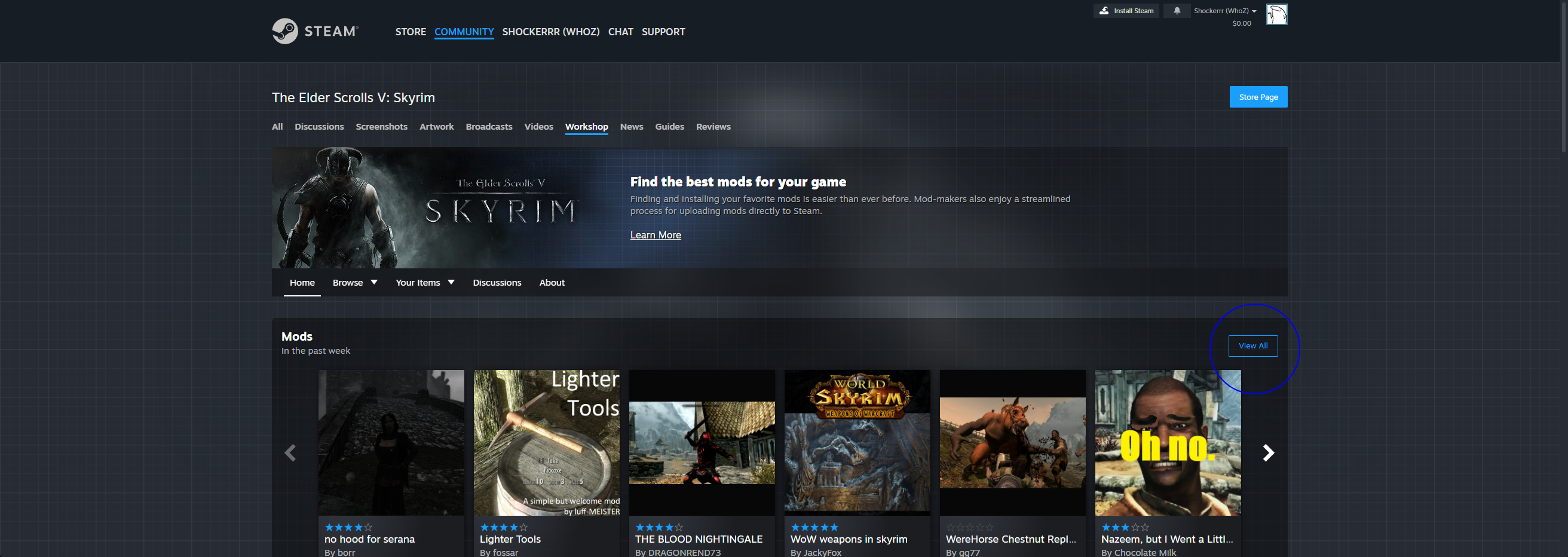 The Skyrim Steam Workshop