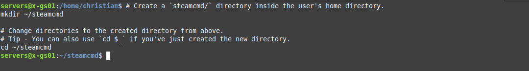 SteamCMD New Directory