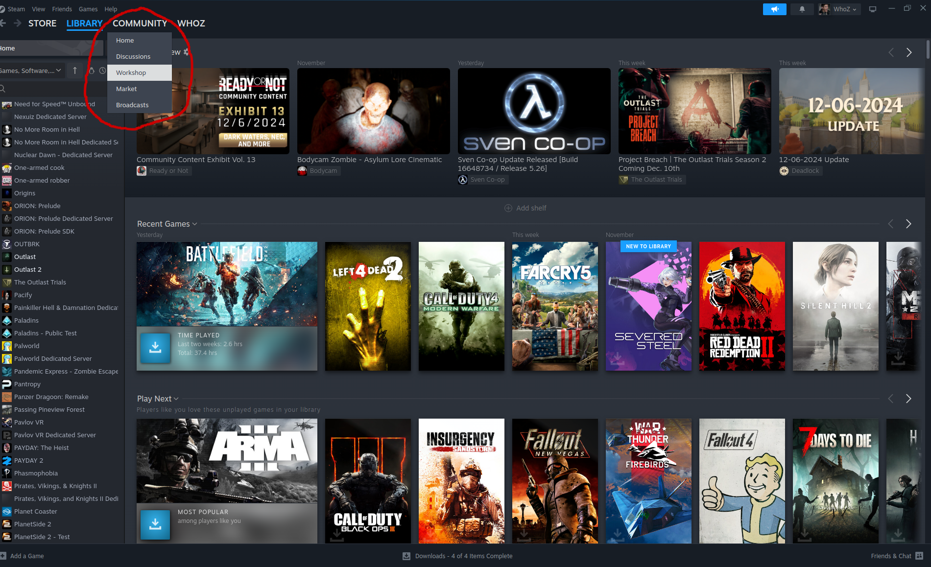 Workshop Community Tab