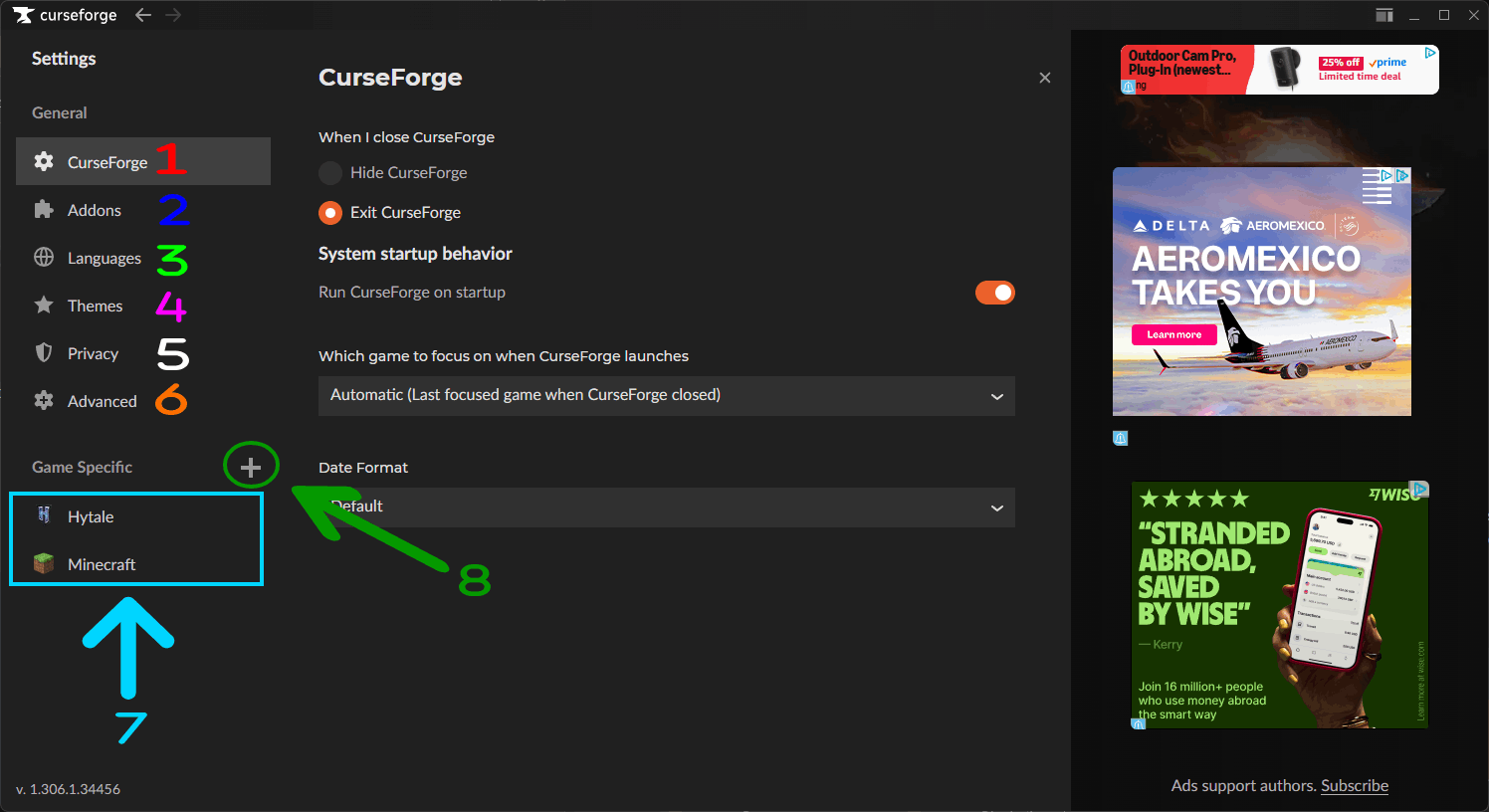 Settings Menu