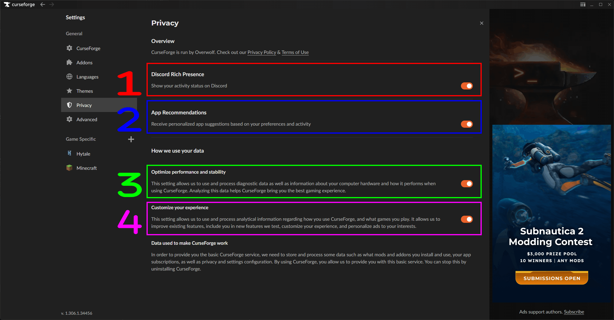 Curseforge App Settings