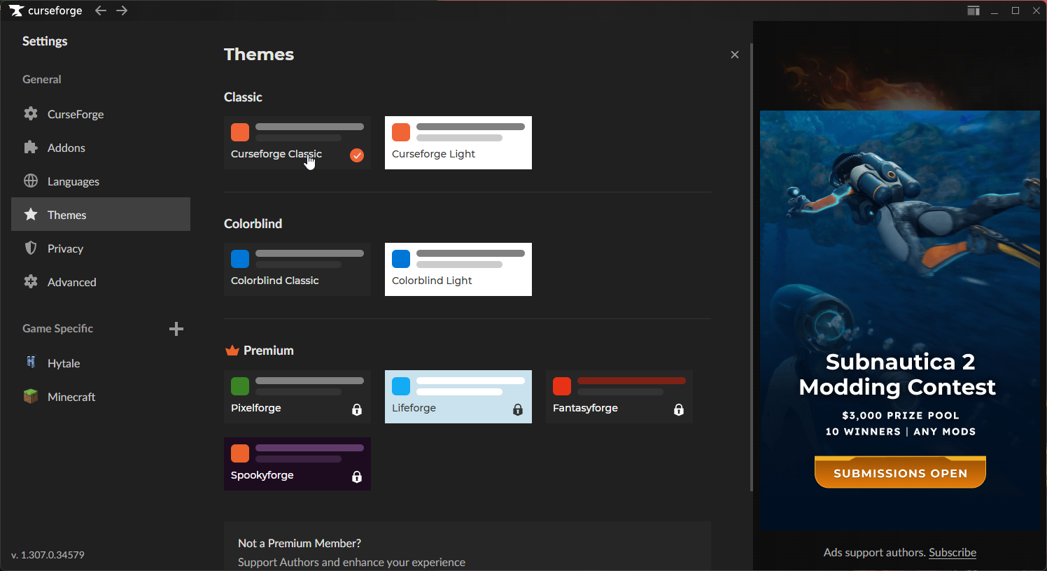 Curseforge Classic Theme