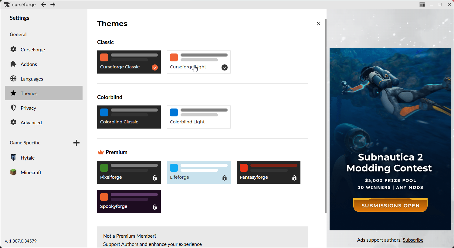 Curseforge Light Theme