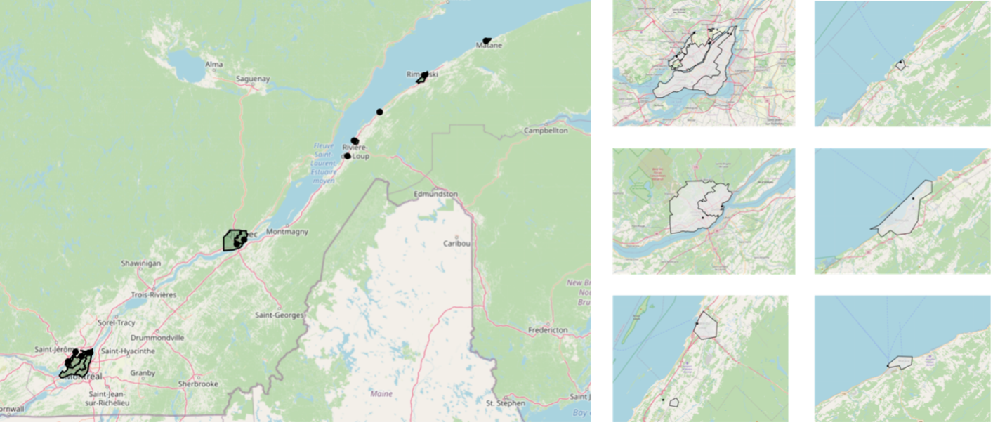 Figure 1: Sampling locations of the CentrEau-COVID project (source: centreau.org/covid)