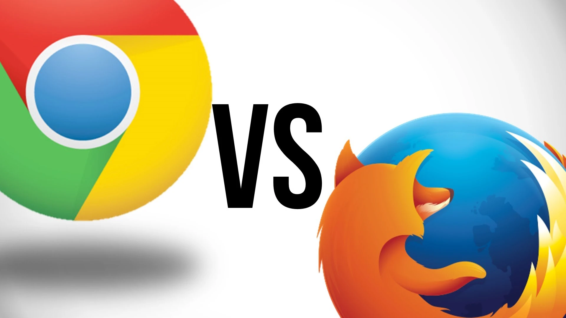 I loghi di Chrome e Firefox a confronto.