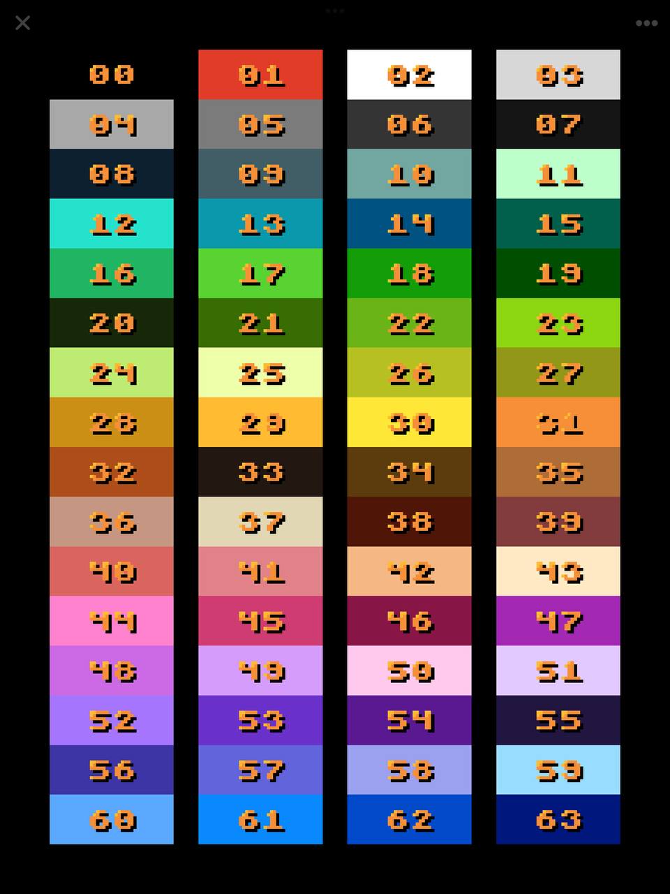 Famicube color palette