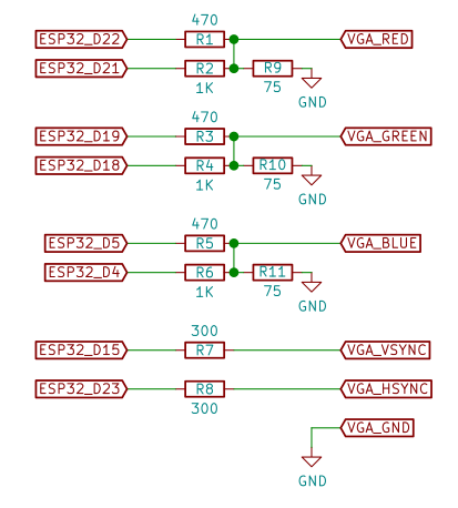 VGA output schematic