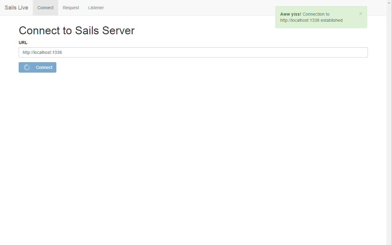 Connect to your Sails.js Application