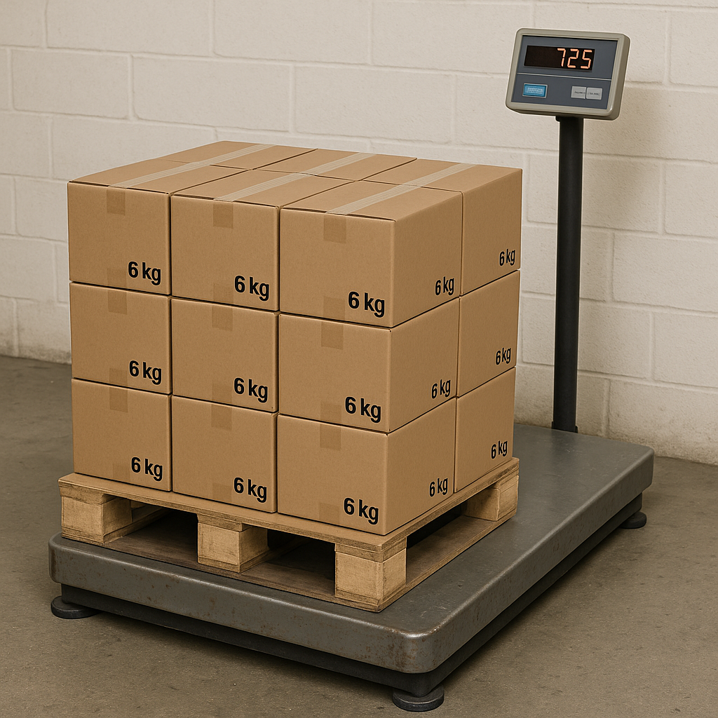 Boxes stacked on a pallet