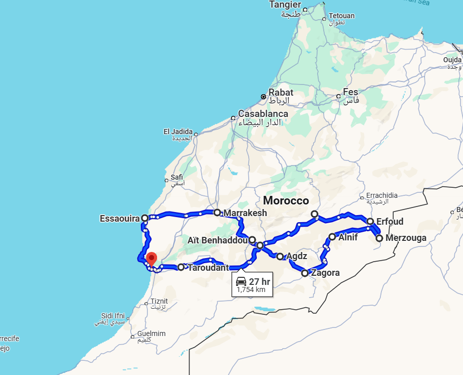 Tour route map