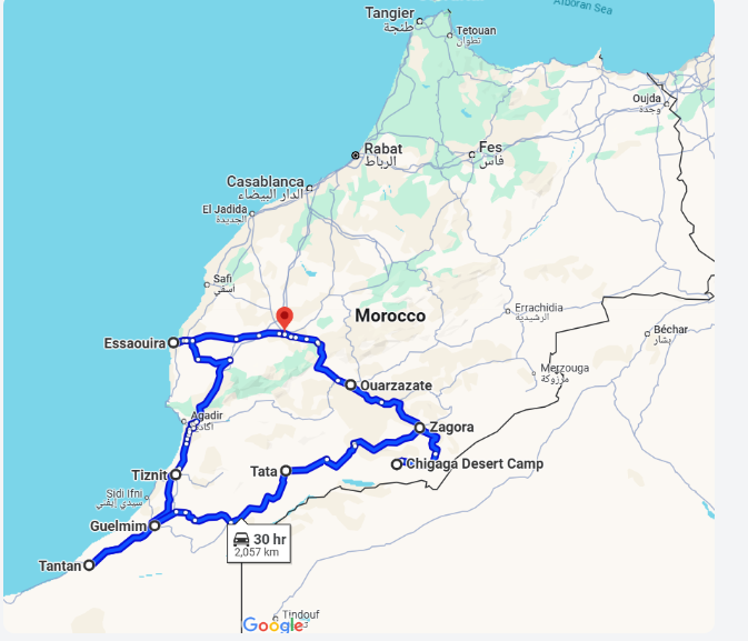 Tour route map