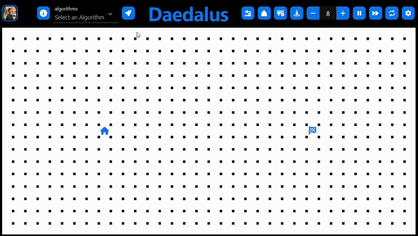 Gif showing Daedalus in action