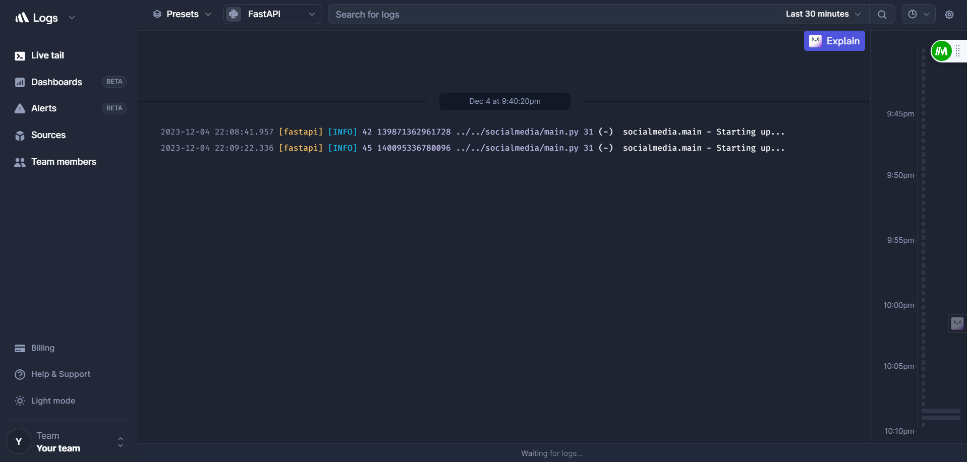 Logtail Logging