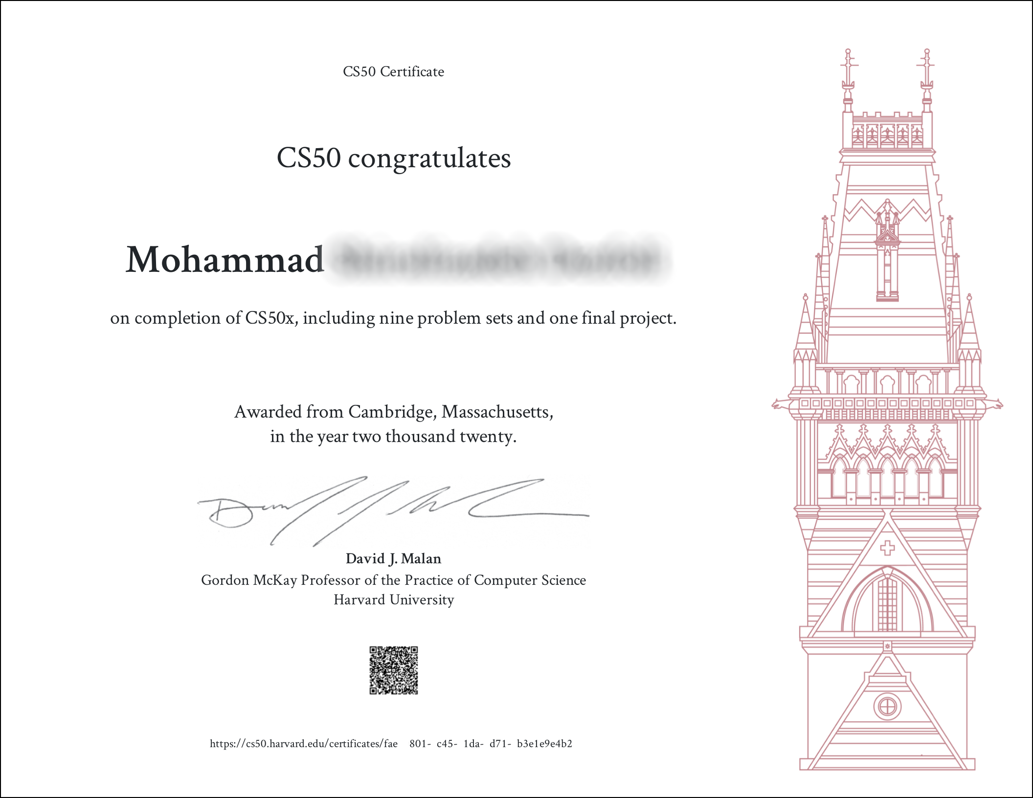 Final Certificate