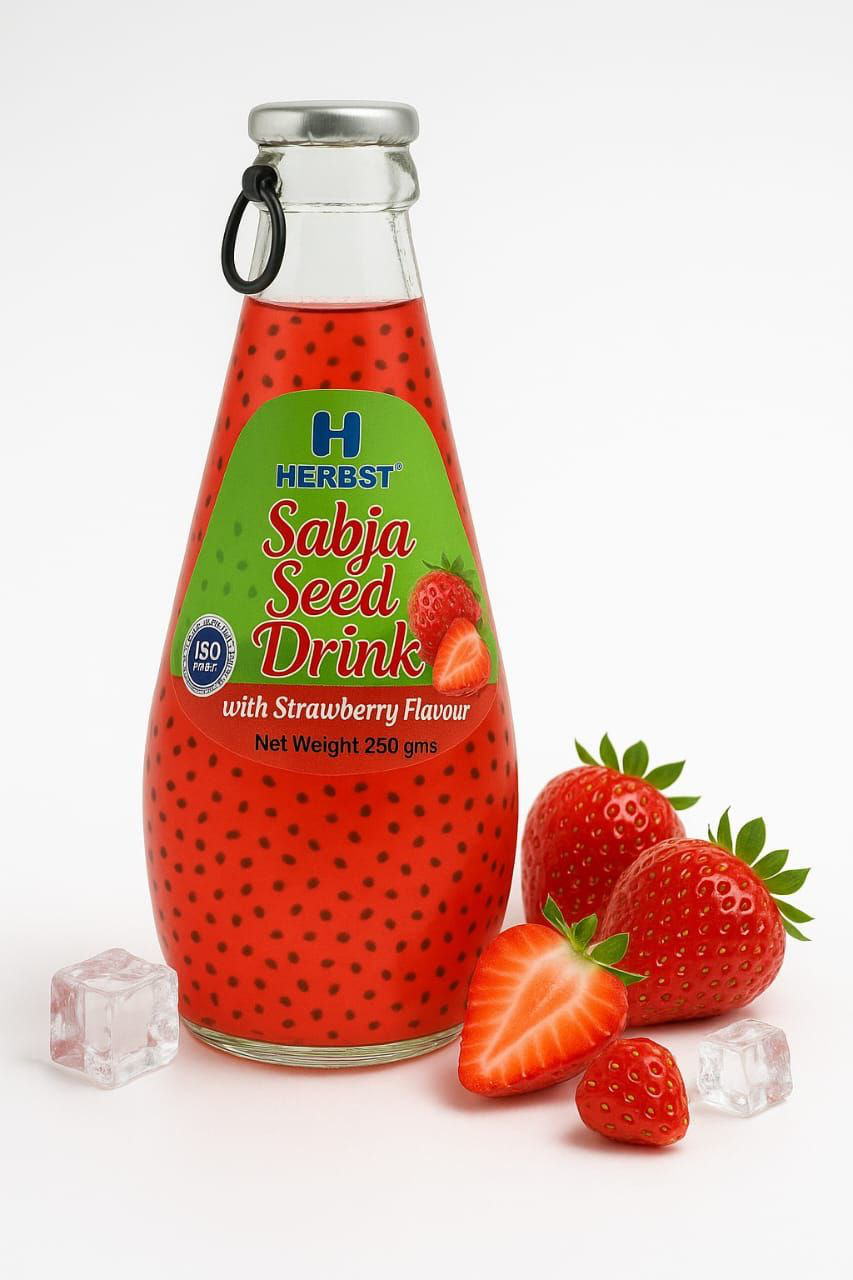 Herbst Strawberry Sabja Seed Drink