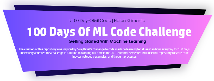 100 Days of ML Code challenge