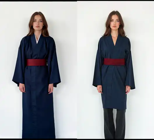 左: Seedream起点は足首丈、右: Qwen起点は静止画のひざ丈がそのまま伝播