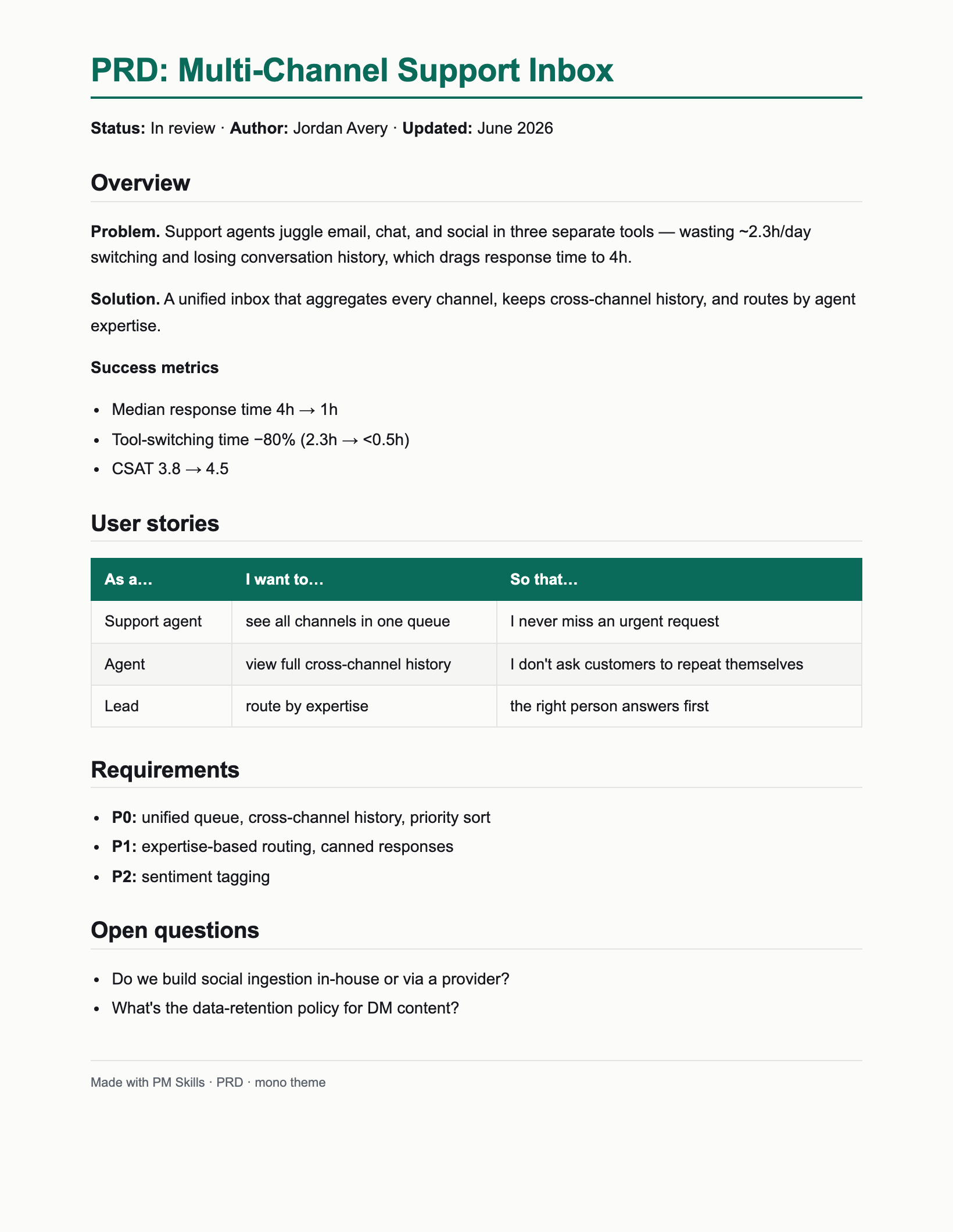 PRD — Technical theme