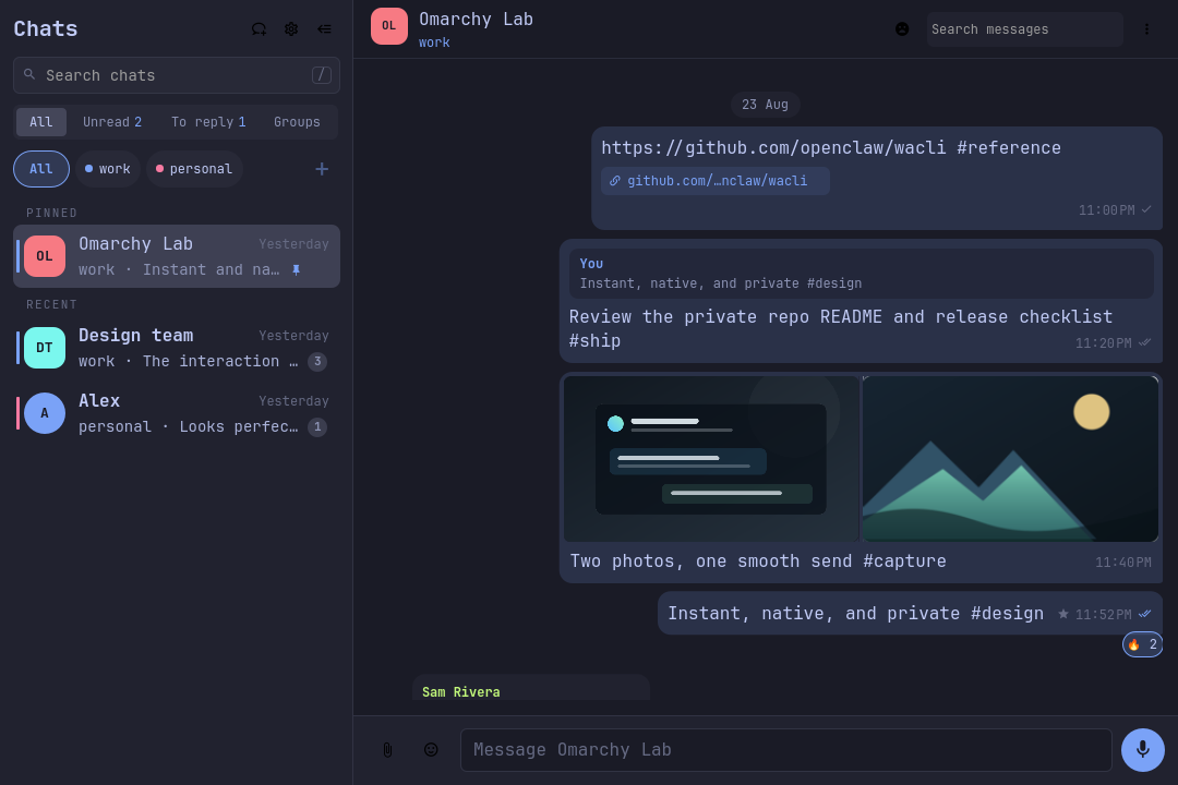 Chat list and conversation