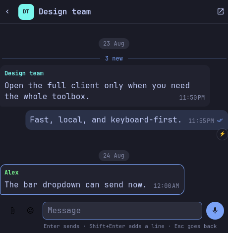 Bar dropdown conversation
