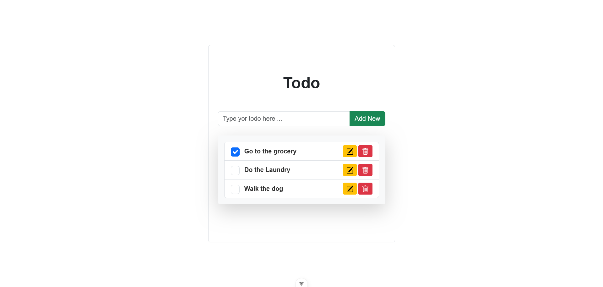 Todo Page screenshot