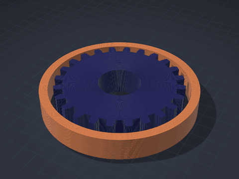A steel gear inside a ring coil heats at its teeth first, by induction