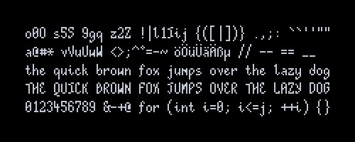 programming font test pattern