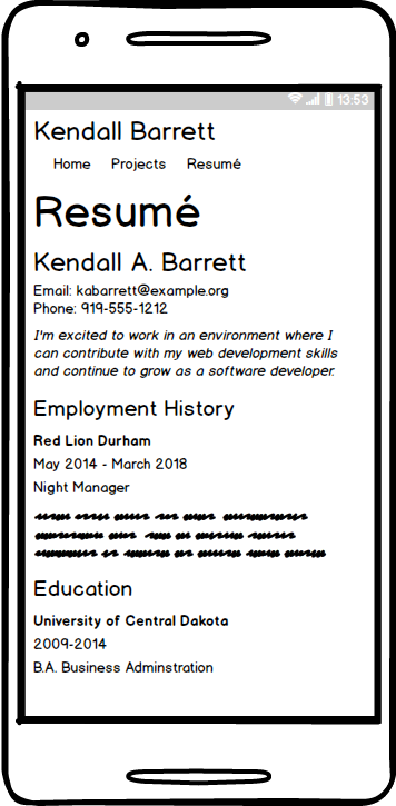 mobile resumé