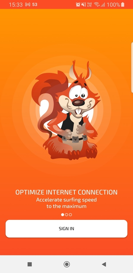 BelkaVPN showing a connected VPN session on Android