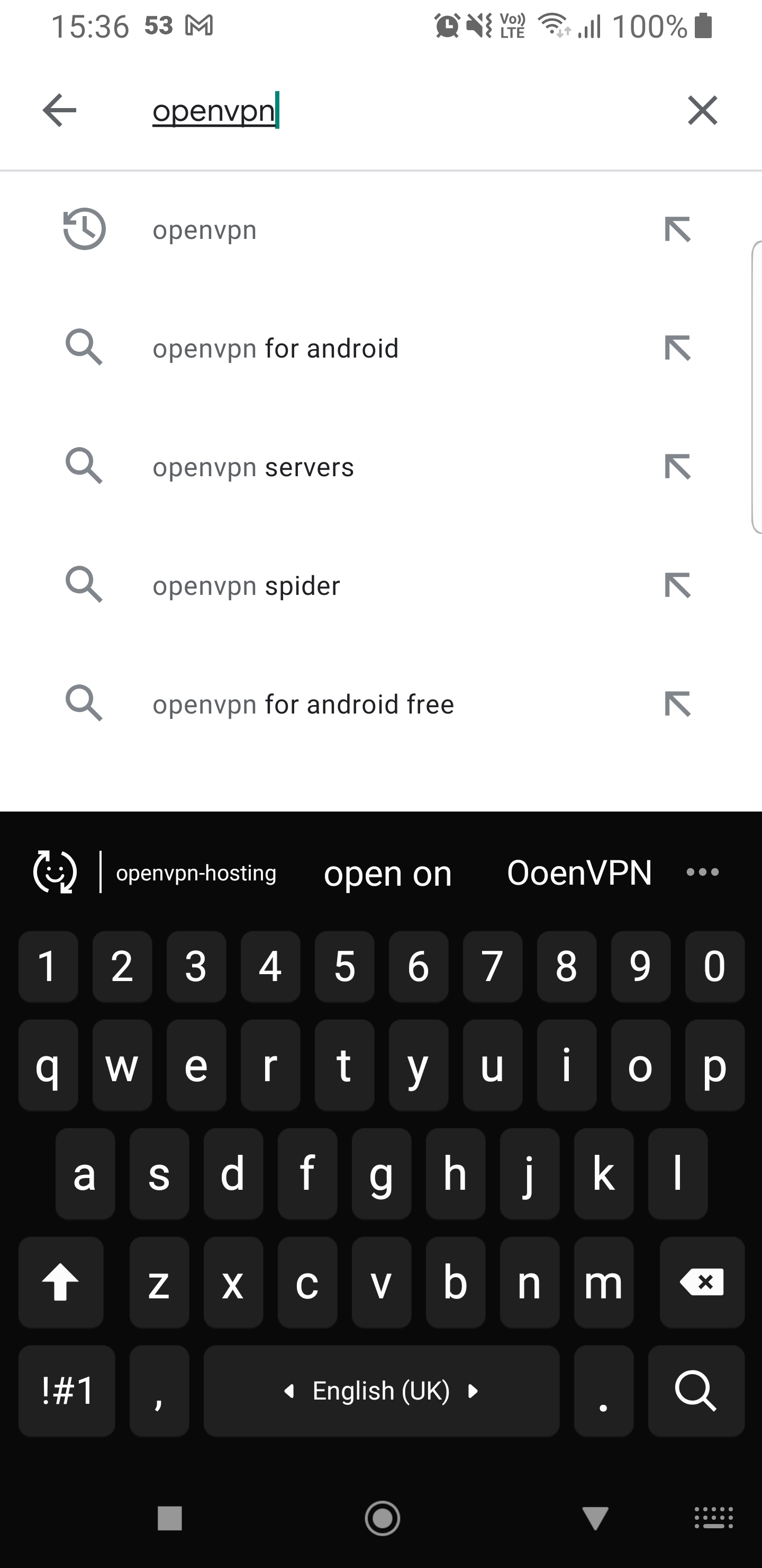 The OpenVPN Connect app on the Google Play Store