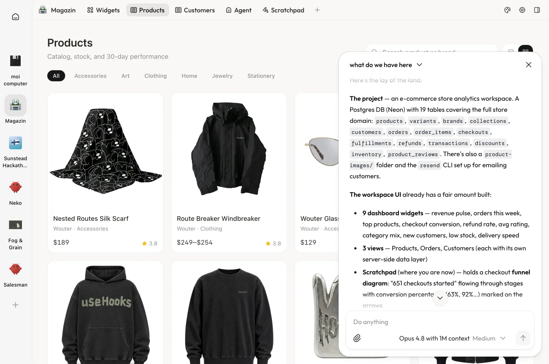 Products view