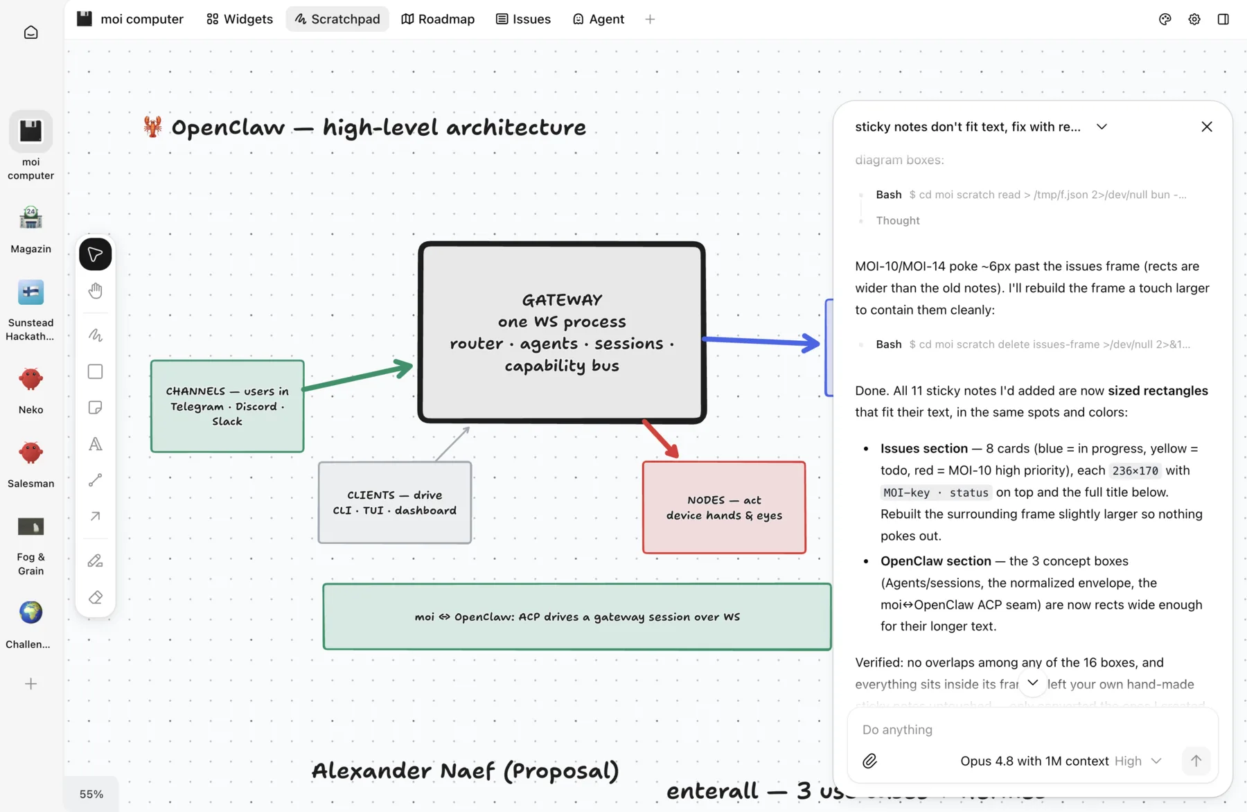 Scratchpad canvas