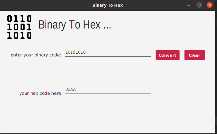 binary to hex converter