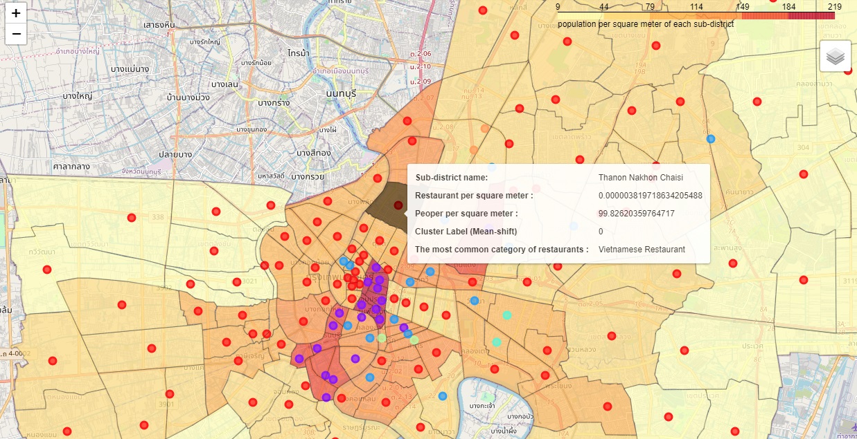 Figure 7: Mean-Shift Clusters Choropleth Map