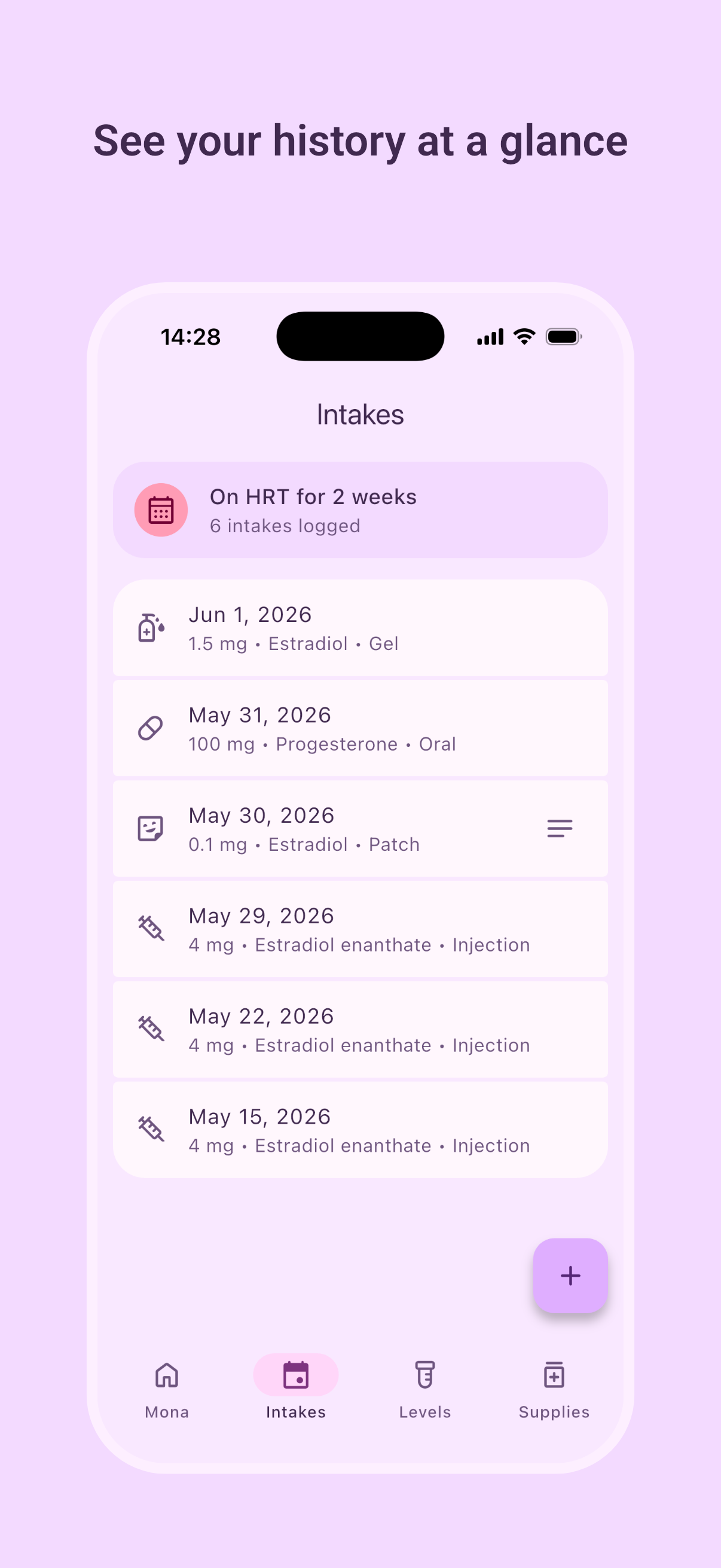 See your history at a glance See your history at a glance