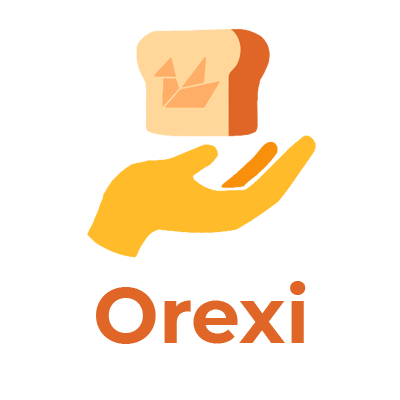 orexi's logo, consisting of a hand holding a loaf of bread.