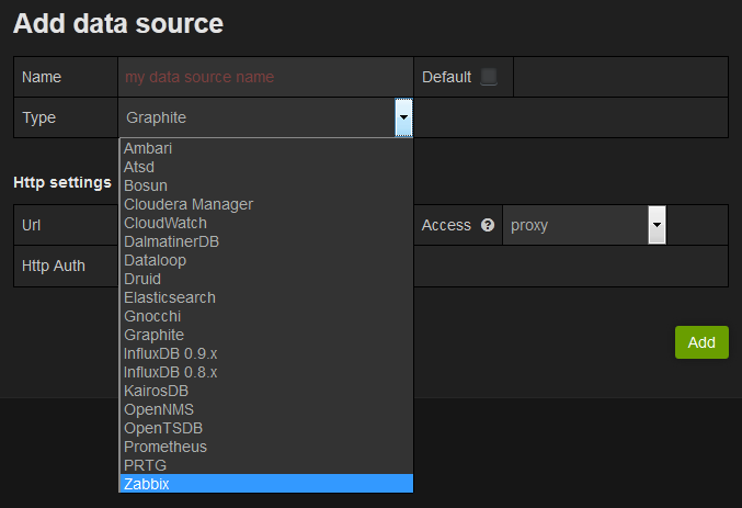 Grafana XXL datasources