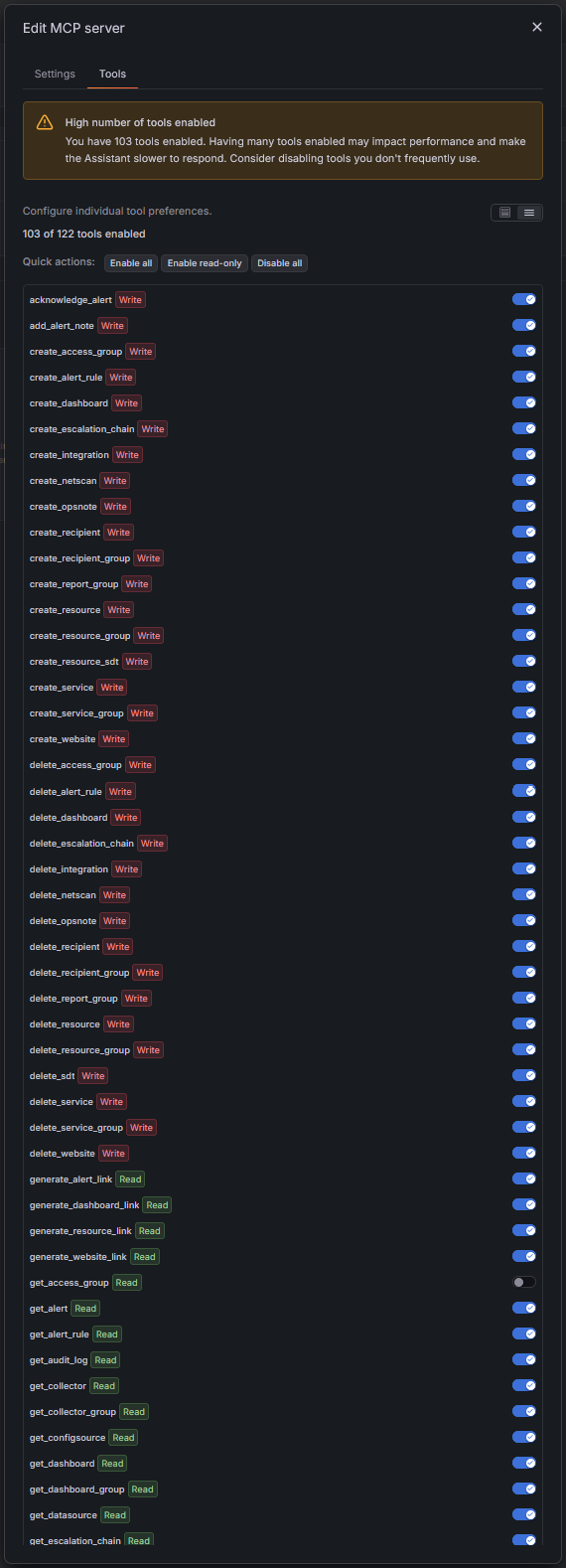 Grafana Assistant Tools